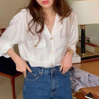 Long Sleeve Plain Satin Shirt