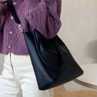 Faux Leather Tote Bag As Shown In Figure - One Size