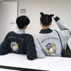 Couple Matching Mock-neck Cat Embroidery Sweater