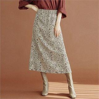 Leopard Print Long Skirt