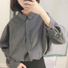 Lace-up Back Shirt Gray - One Size