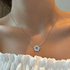 Floral Necklace 1 Pc - Silver - One Size