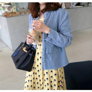 Flap-pocket Frayed Linen Jacket