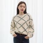 Cutout-front Furry Knit Top