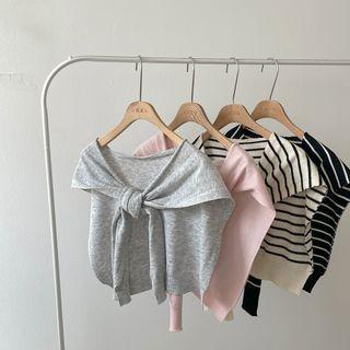 Mock-sleeve Knit Scarf
