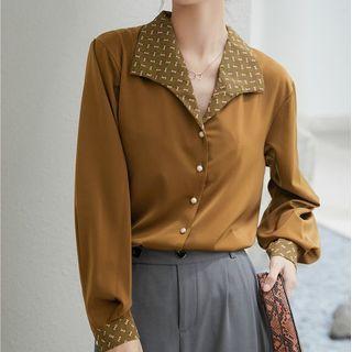 Satin Shirt Brown - One Size