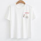 Short-sleeve Cartoon Pocket T-shirt