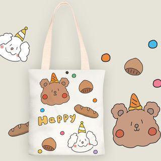 Bread Bear Canvas Tote Bag
