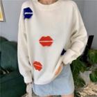 Lip Applique Sweater