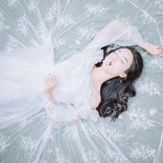 Long-sleeve Embroidered Lace A-line Midi Dress