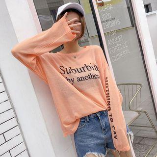 Long Sleeve Printed Knit Top