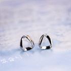 925 Sterling Silver Triangle Stud Earring Silver - One Size