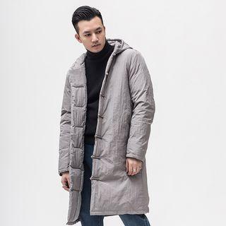 Chinese-style Frog-button Duck-down Long Jacket