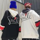Couple Matching Color Block Letter Hoodie