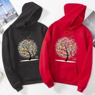 Couple-matching Tree-print Hoodie