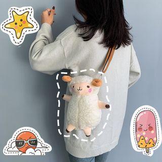 Fleece Sheep Crossbody Bag Milky White - One Size