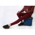 Slim-fit Fleece-lined Tights Wine Red - One Size