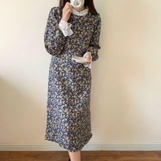 Long-sleeve Floral Dress Dress - Floral - One Size