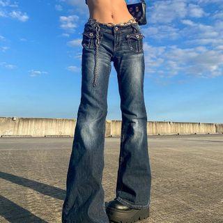 Low-rise Wide-leg Bootcut Jeans