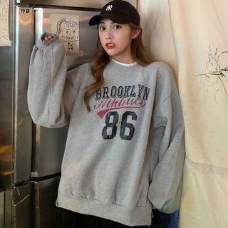 Oversize Printed Fleece Sweatshirt