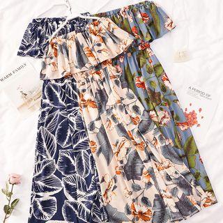 Floral Print Off Shoulder Dress