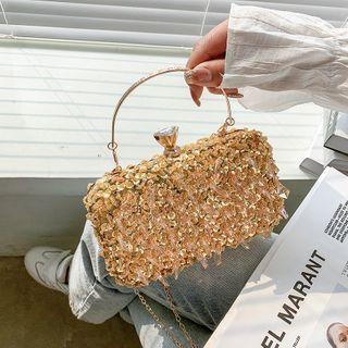 Fringed Sequined Box Crossbody Bag