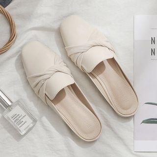 Twisted Flat Loafer Mules