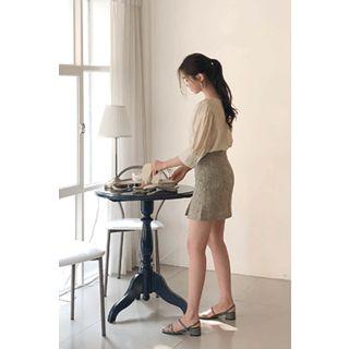 M Lange Linen Blend Miniskirt