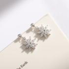 925 Sterling Silver Snowflake Dangle Earring 1 Pair - Snowflake Dangle Earring - One Size