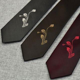 Embroidered Neck Tie Tw09 - Red - One Size