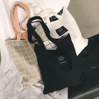 Reversible Plaid Tote Bag