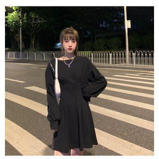 Zip Cold-shoulder Mini A-line Dress