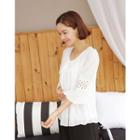 Lace-trim 3/4-sleeve Top