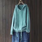 Check Knit Hoodie