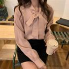 Tie-neck Long Sleeve Blouse