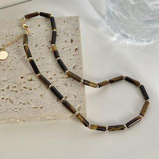 Faux Gemstone Alloy Choker Amber - One Size