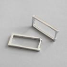 925 Sterling Silver Rectangle Earring 1 Pair - White Gold - One Size