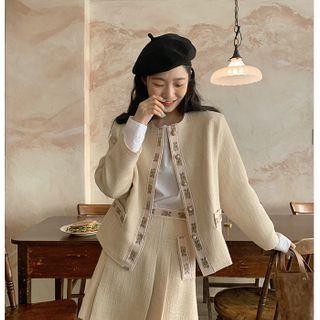 Flower-embroidery Buttoned Jacket
