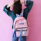 Lettering Mesh Pocketed Backpack