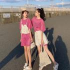 Set: Short-sleeve T-shirt+ Asymmetric Shorts / Short-sleeve T-shirt + Sleeveless Top
