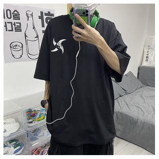 Short-sleeve Taichi Logo Embroidered T-shirt