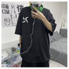 Short-sleeve Taichi Logo Embroidered T-shirt