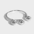 Polished Bead Sterling Silver Open Ring