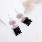 Bobble & Lace Dangle Earring 1 Pair - As Shown In Figure - One Size