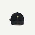 Embroidered Flower Cap Black - One Size