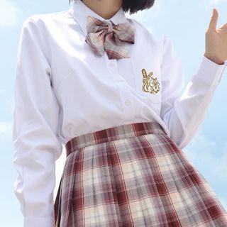 Long-sleeve Logo Embroidered Shirt
