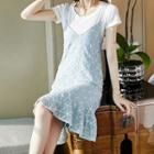 Set: Short-sleeve T-shirt + Strappy Sheath Dress