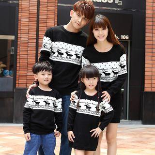 Family Matching Long-sleeve Patterned Knit Top / Long-sleeve Patterned Knit Dress