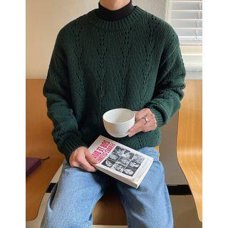 Woolen Pointelle-knit Sweater
