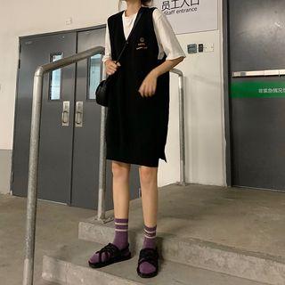 Short-sleeve Top / Embroidered Vest Dress